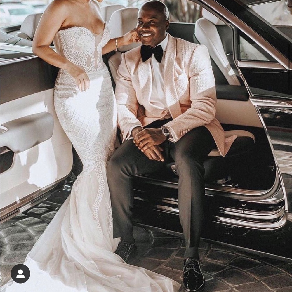 Camille Pallas Haute Couture Wedding Dress Cream and Blush
